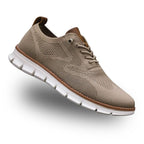 Men's comfort walking shoes with cushioned sole, product still life