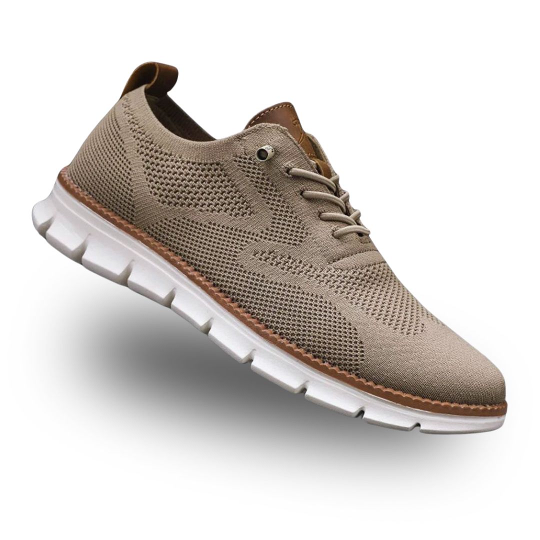 Men's comfort walking shoes with cushioned sole, product still life