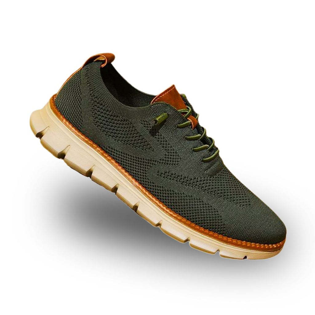 Men's comfort walking shoes with cushioned sole, product still life