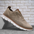Men's comfort walking shoes with cushioned sole, product still life