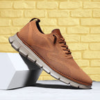 Men's comfort walking shoes with cushioned sole, product still life