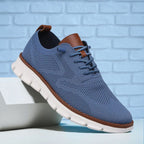 Men's comfort walking shoes with cushioned sole, product still life