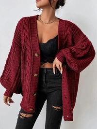 Vanessa | Women's Chunky Knit Oversized Cardigan with Balloon Sleeves