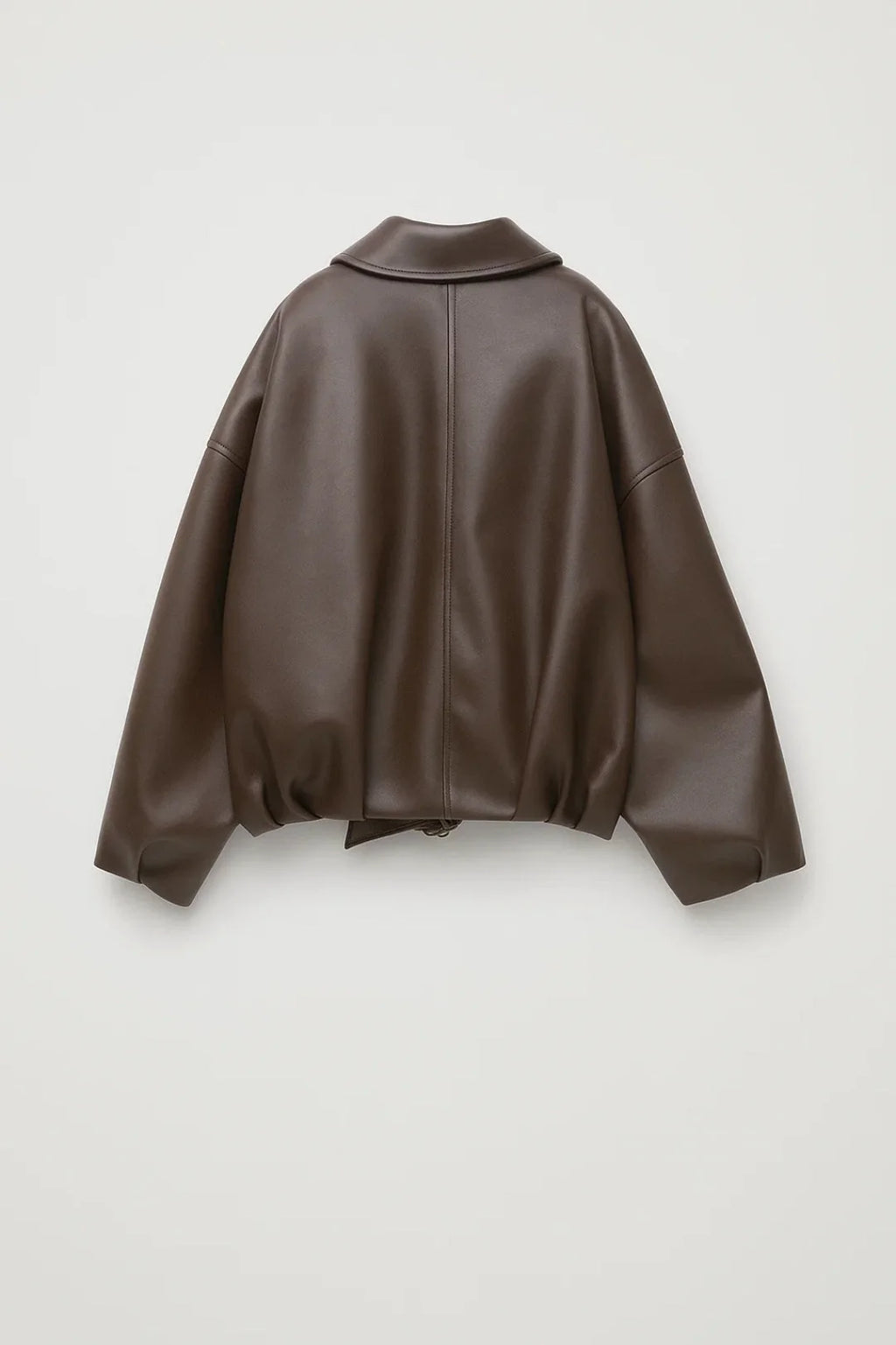 Women's oversized faux leather jacket with belt