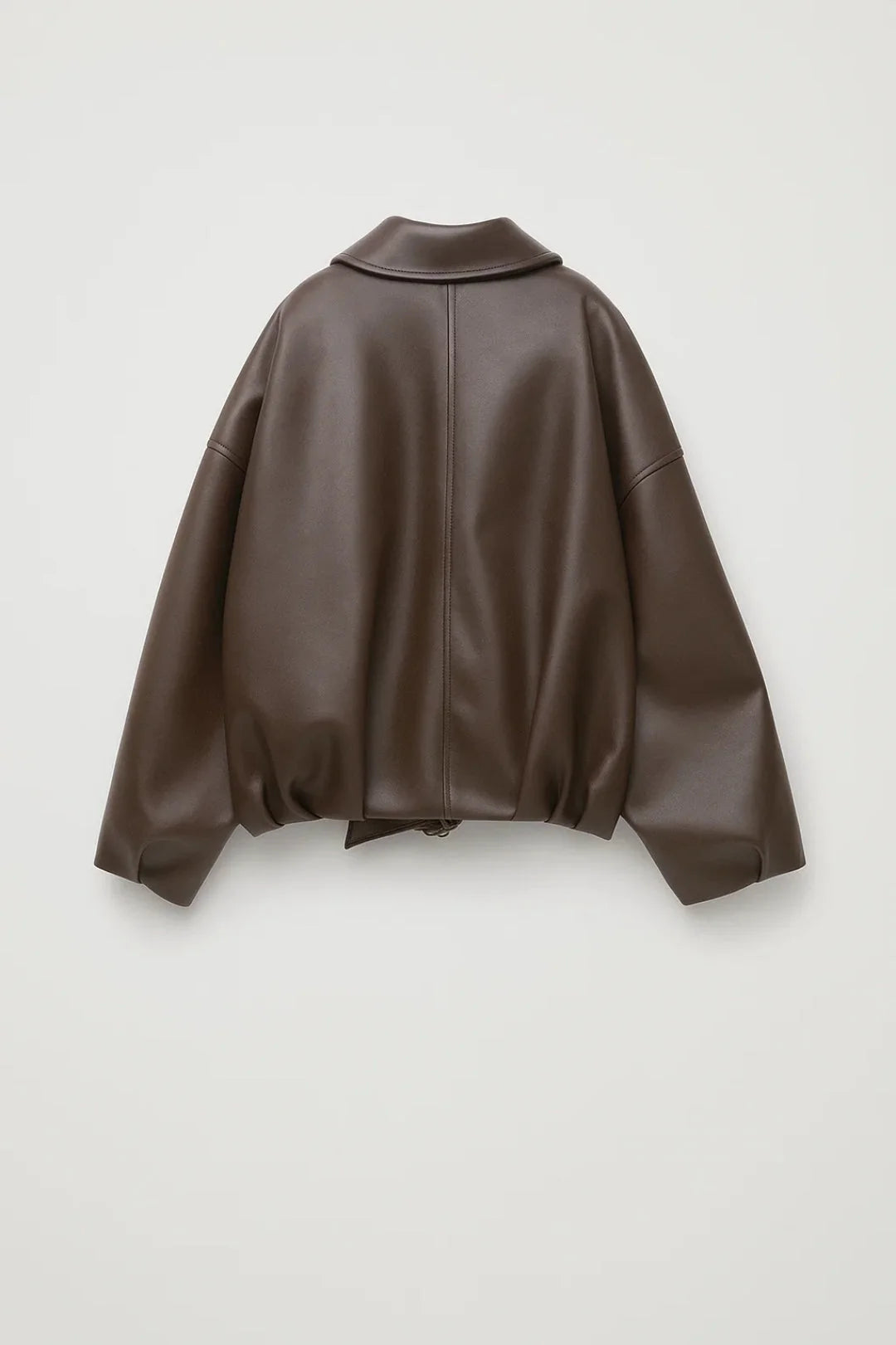 Women's oversized faux leather jacket with belt