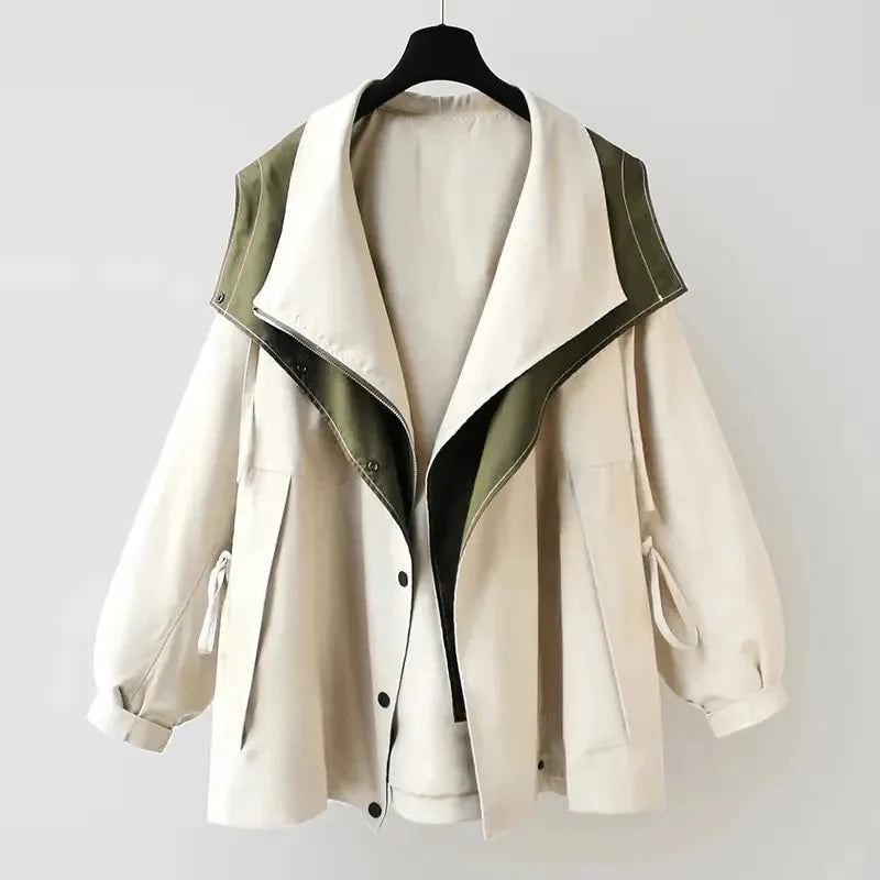 Women's off white oversized windbreaker jacket