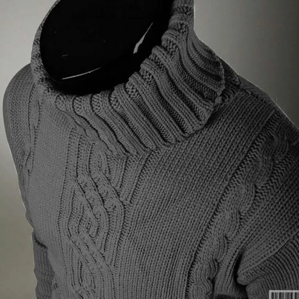 Men's light grey roll neck jumper classic fit for autumn layering