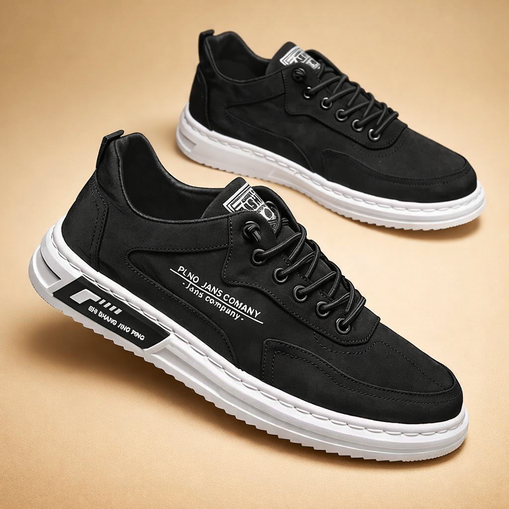 Green men's low-top street trainers with a lace-up front