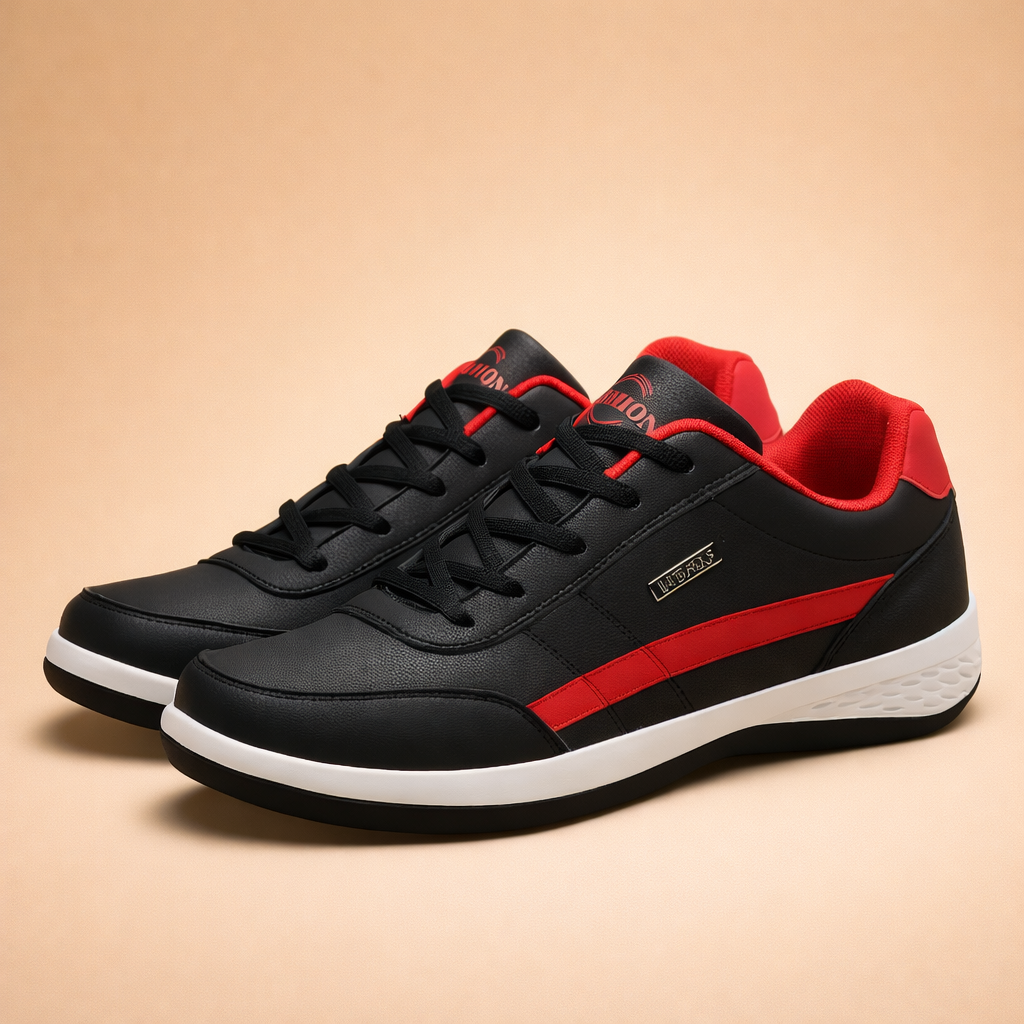 Blue men's cushioned lace-up trainers for casual wear with a lightweight upper