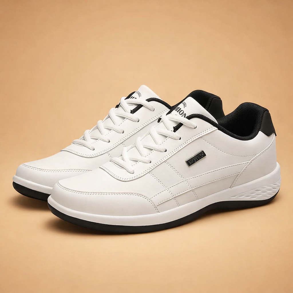 Blue men's cushioned lace-up trainers for casual wear with a lightweight upper