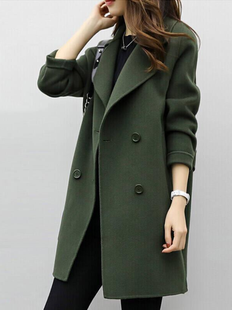 Women's Longline Double-Breasted Coat