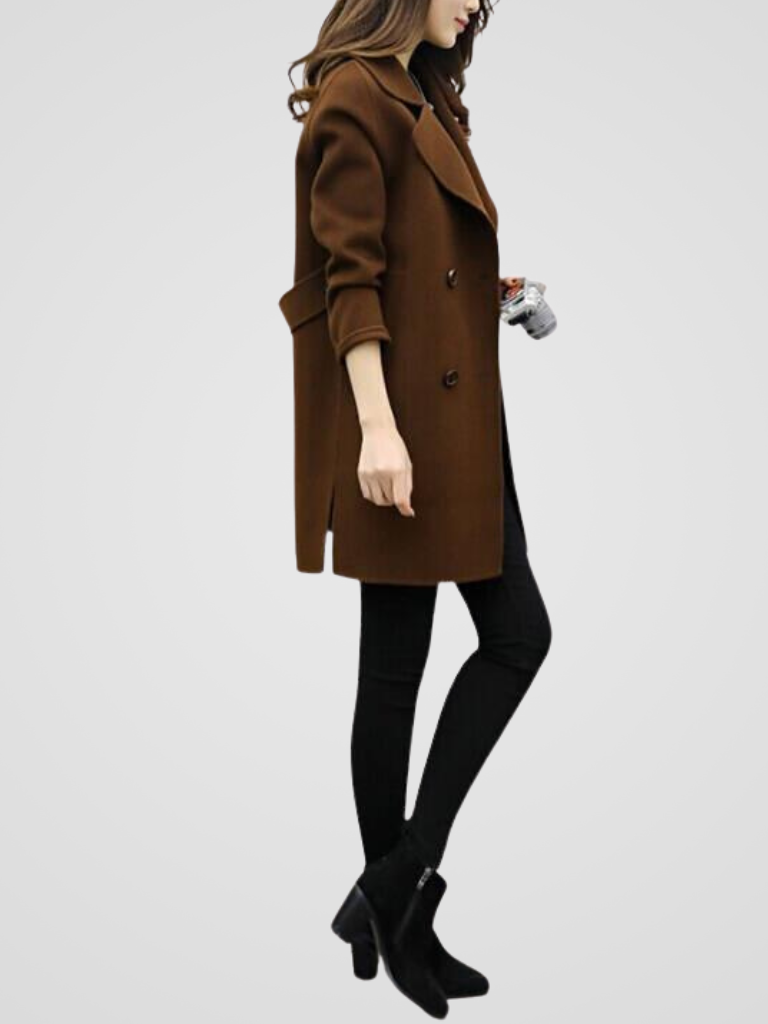 Women's Longline Double-Breasted Coat