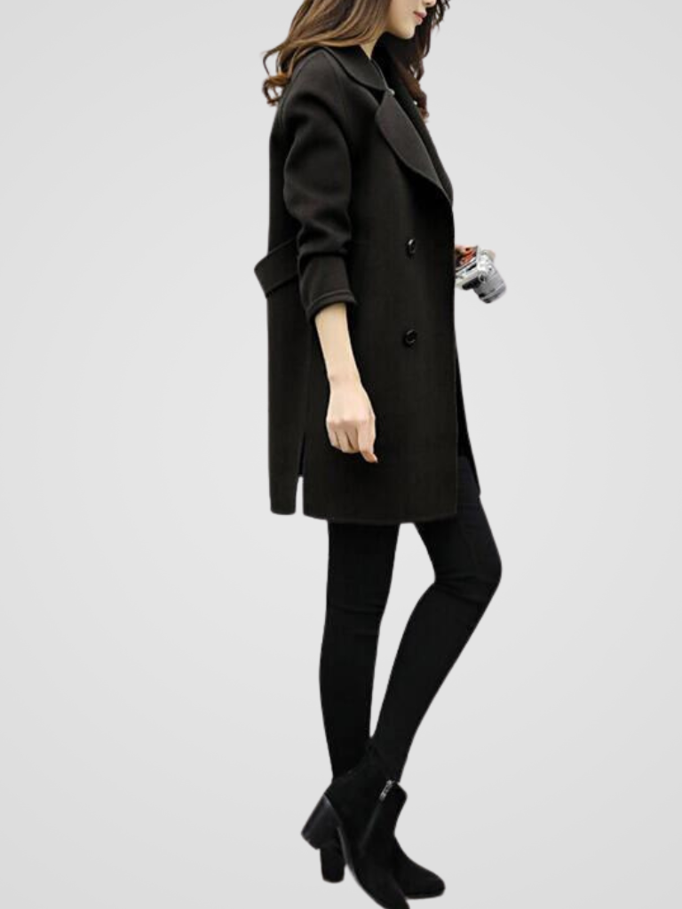 Women's Longline Double-Breasted Coat