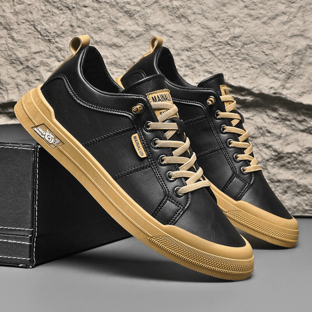 Premium lace-up trainers for men, product still life