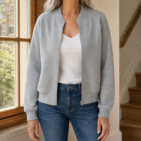 Aphra | Women's Relaxed Quilted Bomber Jacket with Geometric Texture