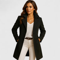 Sybil | Women's Wool Blend Tailored Coat with Classic Lapel for Autumn