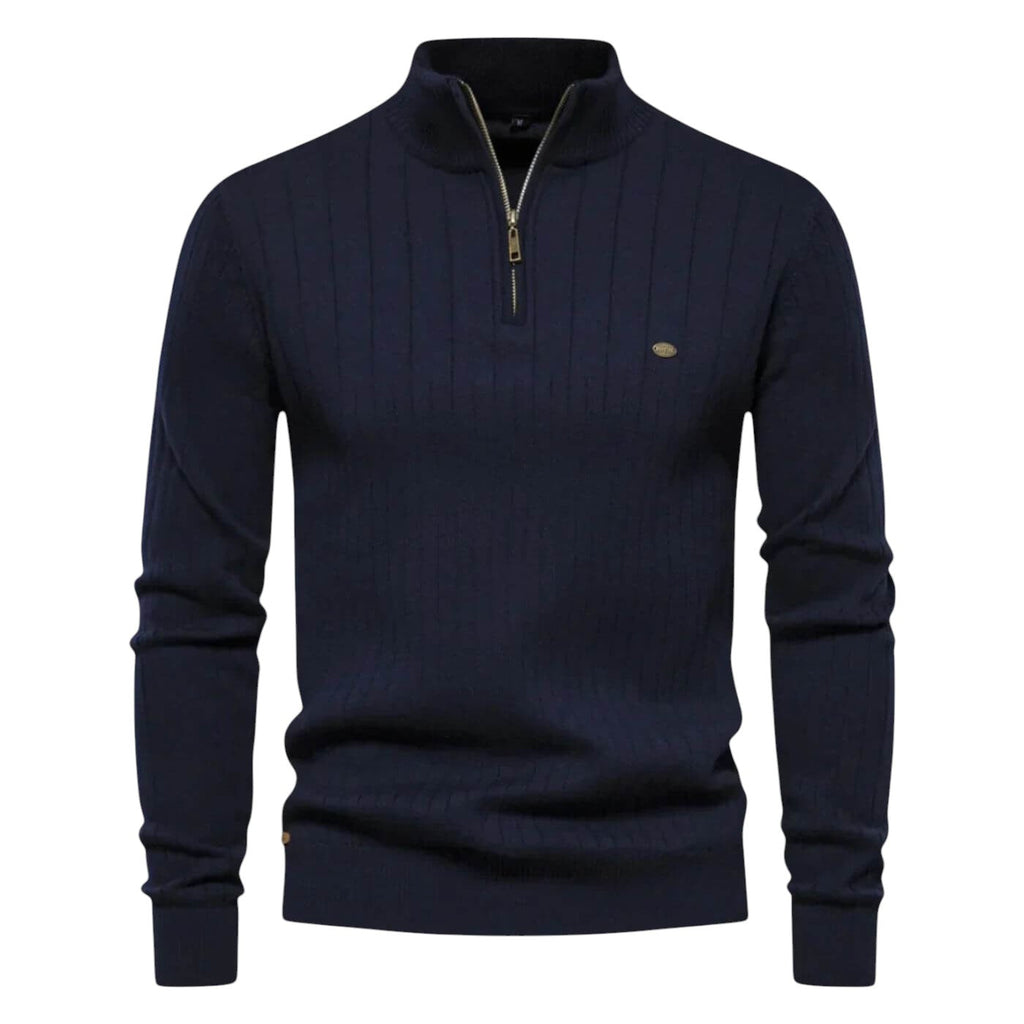 Men's blue soft knitted jumper for everyday autumn wear