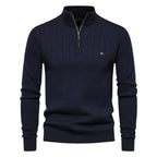Men's blue soft knitted jumper for everyday autumn wear