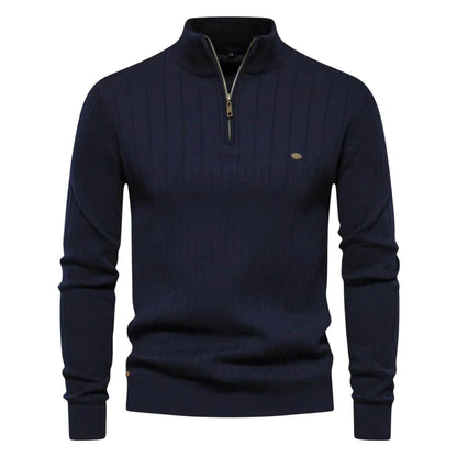 Men's blue soft knitted jumper for everyday autumn wear