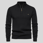 Men's black soft knitted jumper for everyday autumn wear