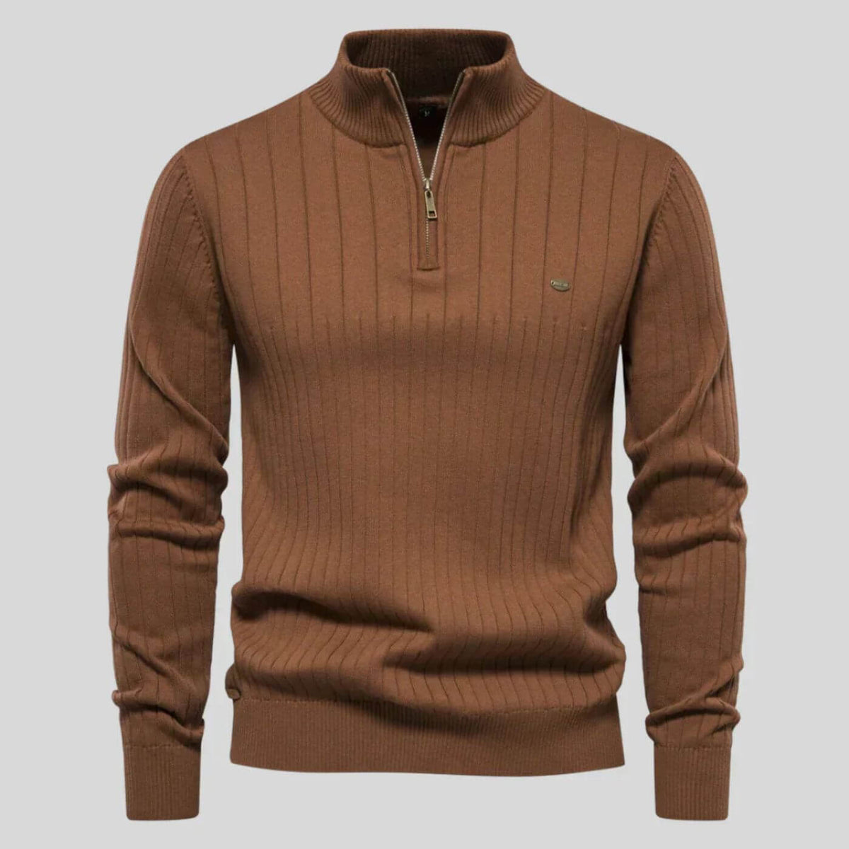 Men's black soft knitted jumper for everyday autumn wear
