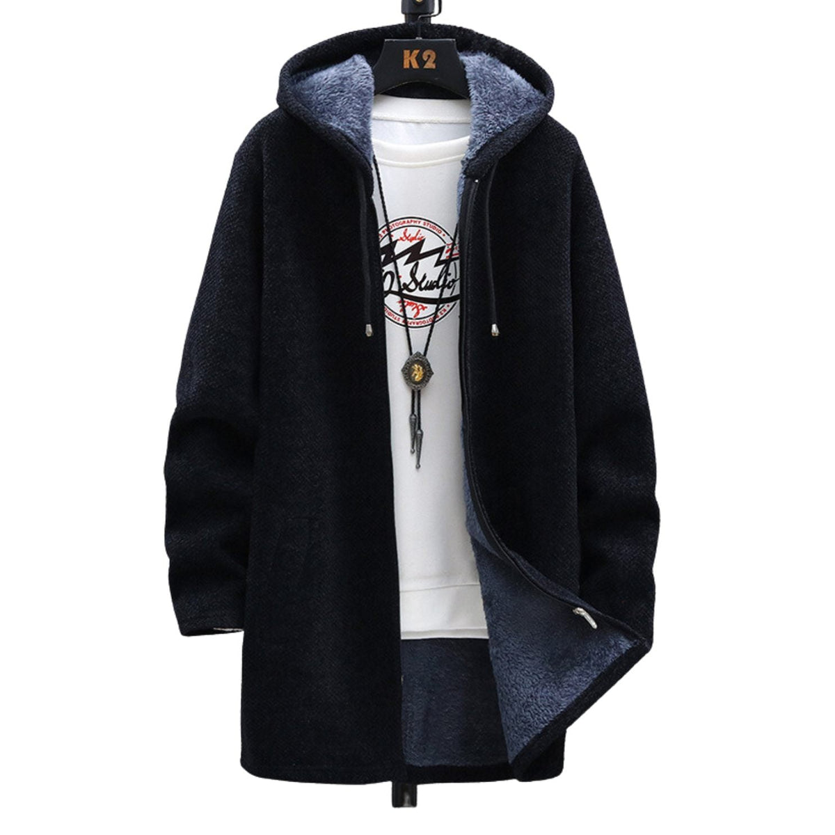 Women's Black Longline Zip-Up Hoodie for Cosy Autumn Layering