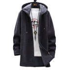 Women's Dark Grey Longline Zip-Up Hoodie for Autumn Layering