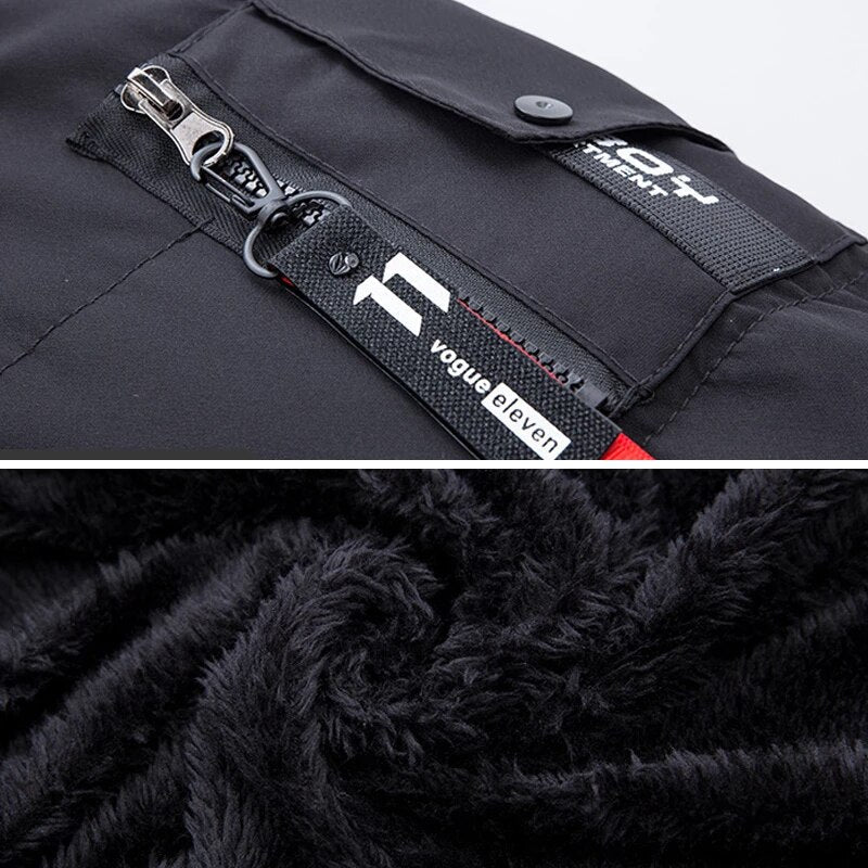 Men's dark blue insulated water-resistant hooded coat for autumn