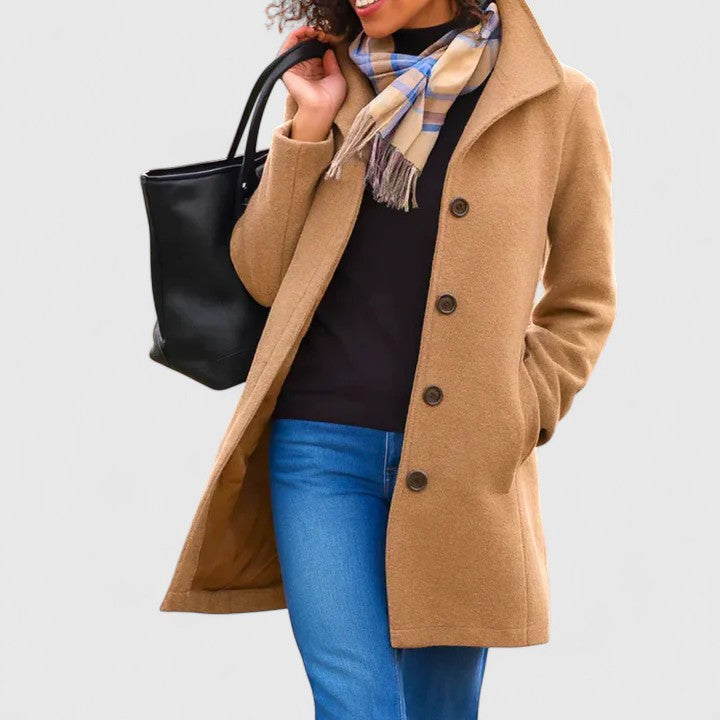 Women's Khaki Longline Tailored Transitional Coat