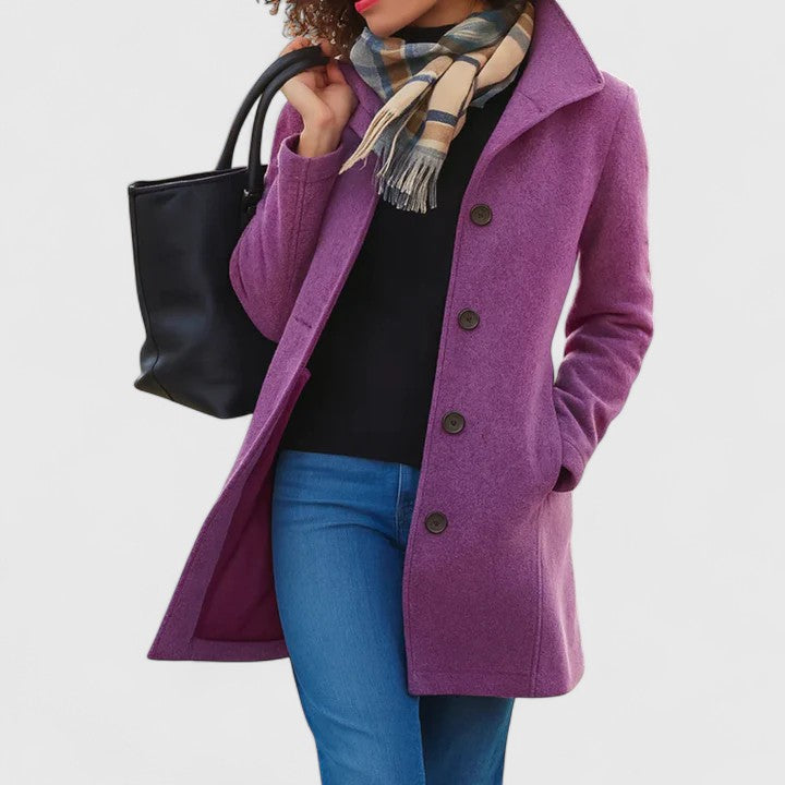 Women's Purple Longline Tailored Transitional Coat
