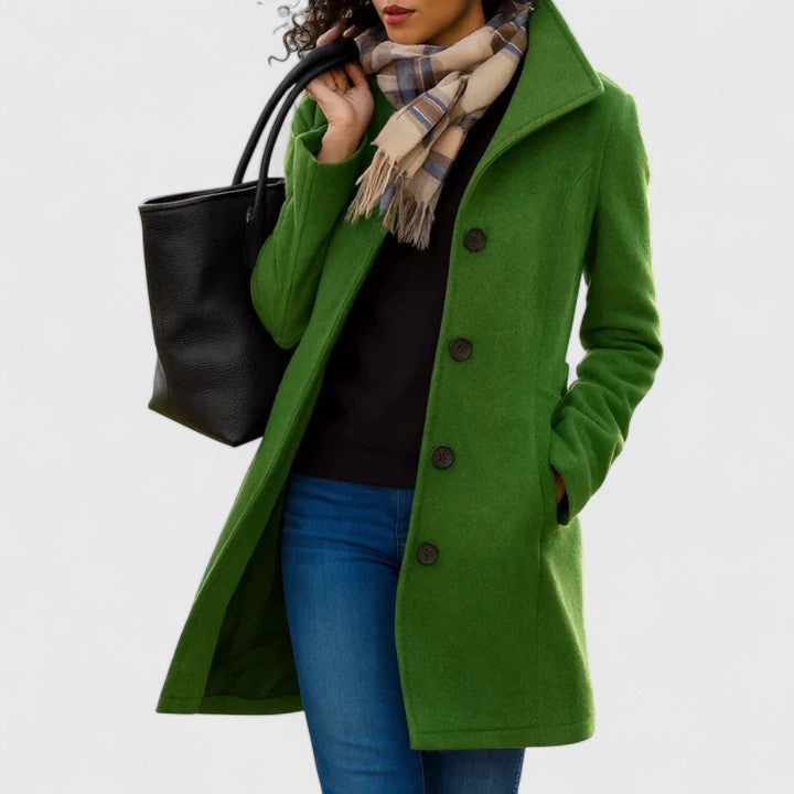 Women's Moss Green Longline Tailored Transitional Coat
