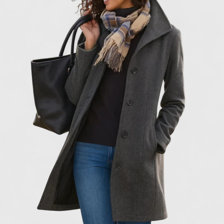 Women's Grey Longline Tailored Transitional Coat