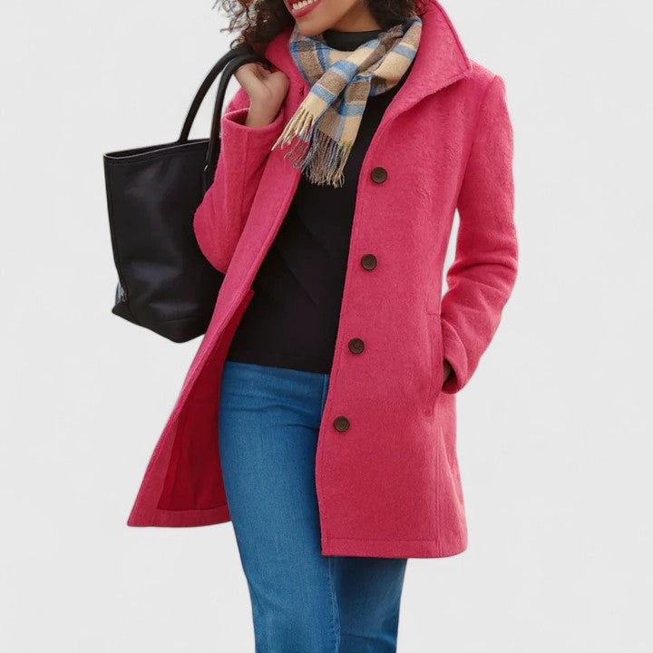 Women's Pink Longline Tailored Transitional Coat