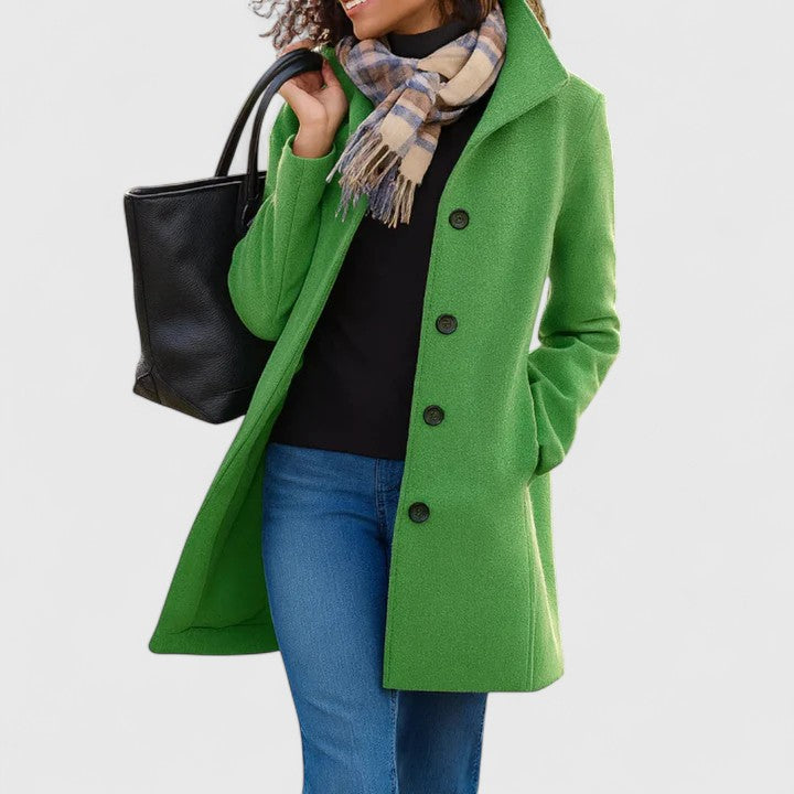 Women's Green Longline Tailored Transitional Coat