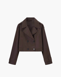 Cynthia | Women's Short Trench Coat, Double-Breasted Front