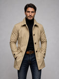 Single-breasted trench coat, product still life