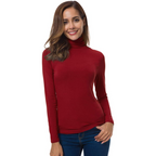 Black slim fit roll neck jumper with a sleek, form-fitting shape for layering
