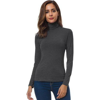 Red slim fit roll neck jumper with a sleek, form-fitting shape for layering
