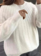 Pink lightweight cashmere jumper with a soft, breathable feel for autumn