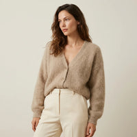 Rosamund | Women's Fluffy Knit V-Neck Button-Up Cardigan for Winter