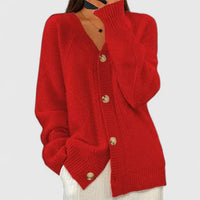 Emily | Women's Cosy Long Sleeve Cable Knit V-Neck Cardigan