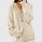 Women's Cosy Cable Knit V-Neck Button-Through Cardigan Detail