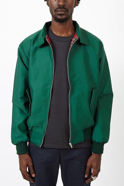 Men's black ribbed cuff harrington jacket for autumn