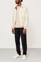Men's black ribbed cuff harrington jacket for autumn
