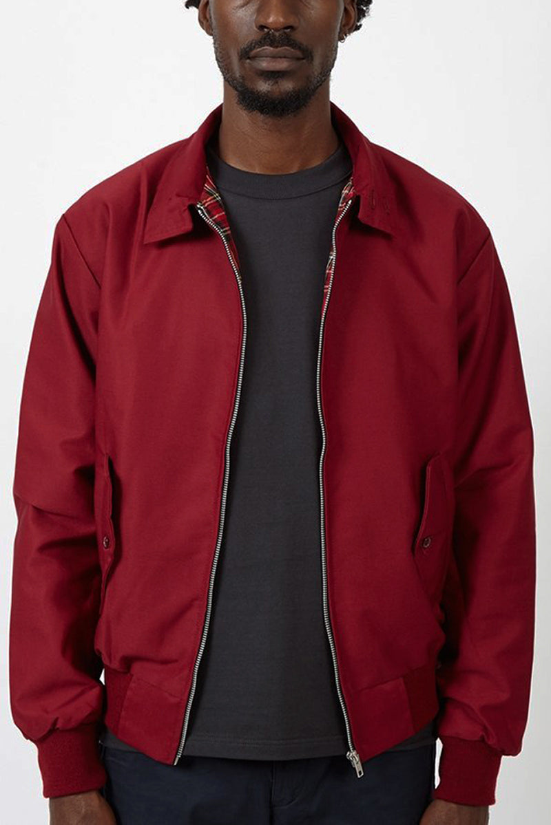 Men's black ribbed cuff harrington jacket for autumn
