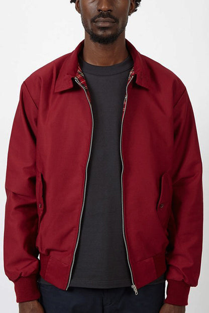 Men's black ribbed cuff harrington jacket for autumn