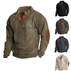 Men's black fleece crew neck jumper for outdoor layering