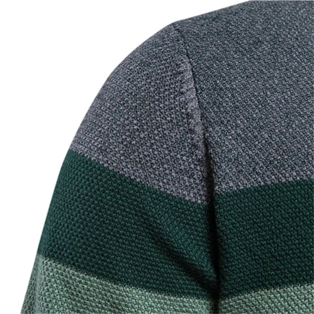 Men's blue classic crew neck knitted jumper for autumn