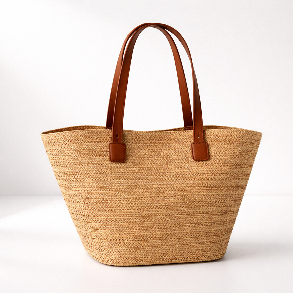 Close-up of woven texture on tote bag