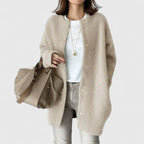 Women's dark grey tailored jacket with a button-front closure